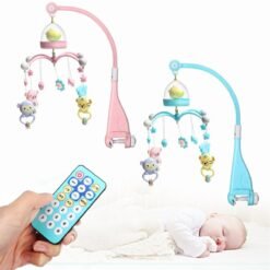 White Smoke Baby Crib Mobile Bed Bell Hanging Holder Music Box Night Light Newborn Toys Gift