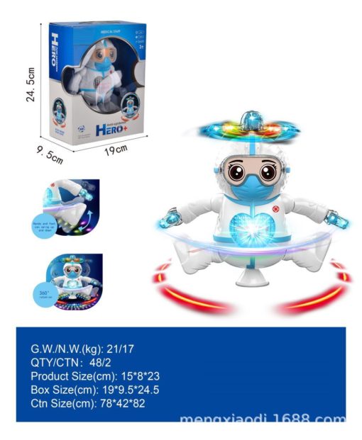 Anti-Epidemic Hero Robot with Acousto Optic Infrared Automatic Dancing Toy - Toys Ace