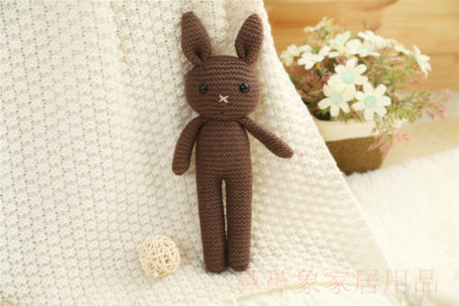 Newx Handmade Rabbit Crochet Wool Doll Animal Stuffed Plush Toy Baby Soothing Baby Sleeping Plush Toy Gifts for Kids Birthday