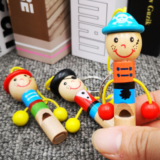 Wooden Cute Pirate Whistle Hangable Keychain Card - Toys Ace