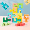 Wooden Puzzle Blocks with Geometric Shapes for Children - Toys Ace