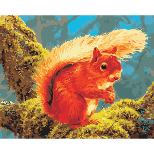 DIY Digital Painting Orange Squirrel Digital Painting Modern Decoration Gift for Children and Adults - Toys Ace