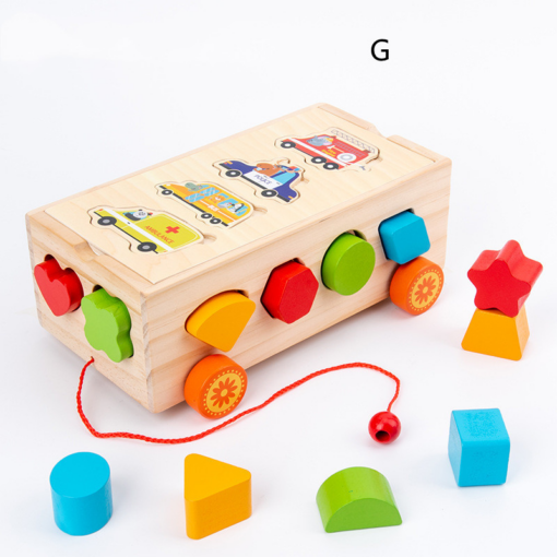 Wooden Shaped Supporting Drag Car Knocks the Ball - Toys Ace