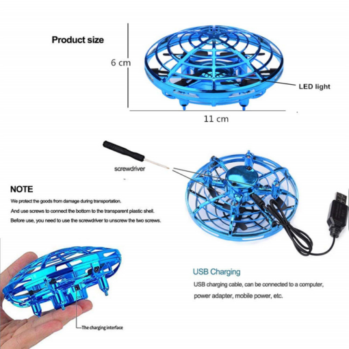 UFO Four-Axis Suspended Flying Saucer Drone - Toys Ace