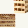 Rectangular Wood-Colored Building Blocks Stacked in Layers - Toys Ace