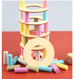 Balanced Stacked High Tower of Pisa Blocks - Toys Ace