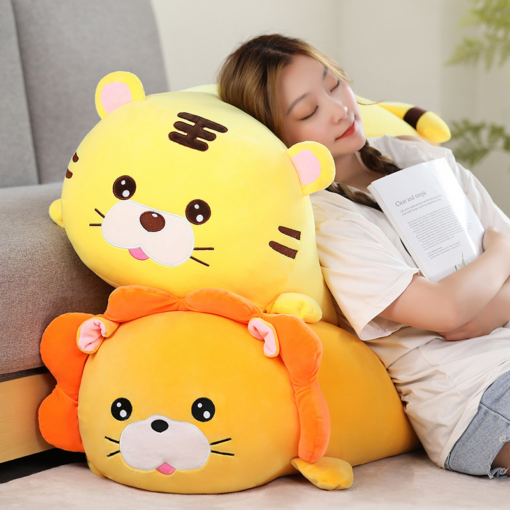 Tiger Lion Pillow Girl Sleeping Long Strip