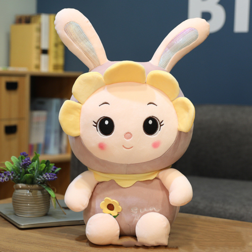 Cute Sunflower Rabbit Doll Plush Toy Cartoon Doll Rabbit Doll Girl Birthday Gift