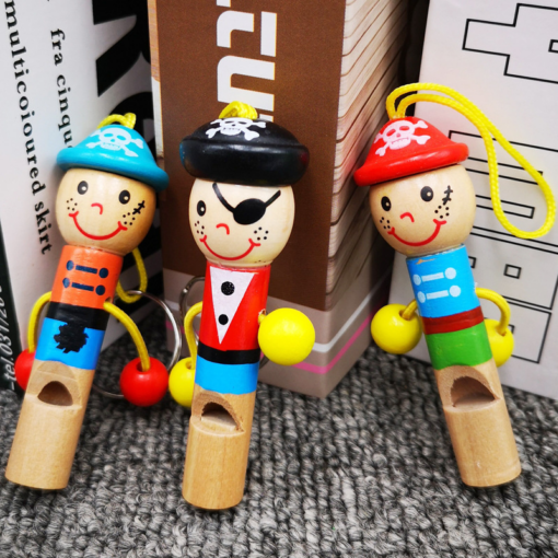 Wooden Cute Pirate Whistle Hangable Keychain Card - Toys Ace