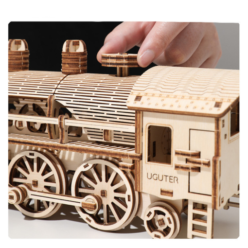 DIY Wooden Steam Train Three-Dimensional Puzzle - Toys Ace