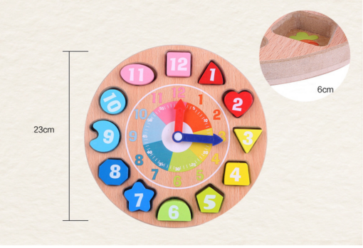 Wooden Colorful Numbers Cartoon Threading Clock - Toys Ace