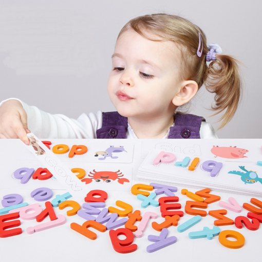 Wooden Children'S Letters to Spell the Word Building Blocks - Toys Ace