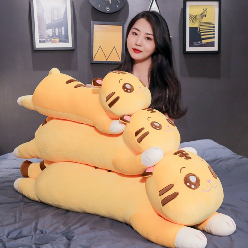 Tiger Pillow Cartoon Cute Lying Tiger Plush Toy Bed Decoration Doll
