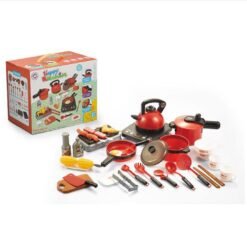 Chocolate Four Kinds of Mock Plastics Kitchen Ware Set with Sound & Light Barbecue Toys for Kids
