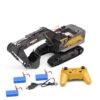 Dark Slate Gray HuiNa 1592 with 2/3 Batteries 1/14 2.4G 22CH RC Excavator Engineering Vehicle Model Alloy Construction Truck