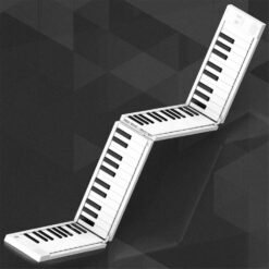 White Smoke 88 Keys Foldable Electronic Piano Portable Keyboard 128 Tones Dual Speakers Headphone Output with Sustain Pedal