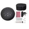 Pale Violet Red HLURU 12 Inch 11 Notes D Tone Steel Tongue Percussion Drum Handpan Instrument with Drum Mallets and Bag