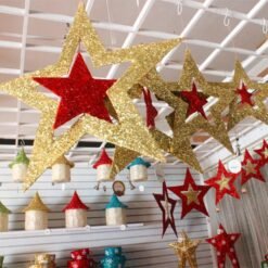 Christmas Ornaments Shiny Star Xmas Tree Ceiling Wall Hanging Decoration - Toys Ace