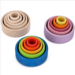 Rainbow blocks stacking bowl - Toys Ace
