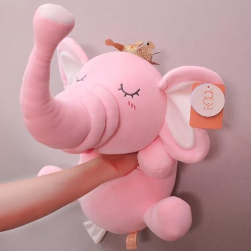 Rosy Brown Crown Prone Elephant Plush Toy Doll Birthday Gift