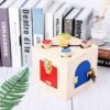 Wooden Montessori Practical Material Little Lock Box Kids Early Educational Toys