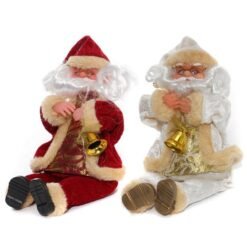 Christmas Party Home Decoration 27CM Flannel Sitting Santa Claus Ornaments Toys For kids Gift - Toys Ace