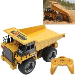 Light Goldenrod HuiNa Toys 540 1/18 2.4G 6CH Electric Rc Car Dump Truck Alloy Engineering Vehicle