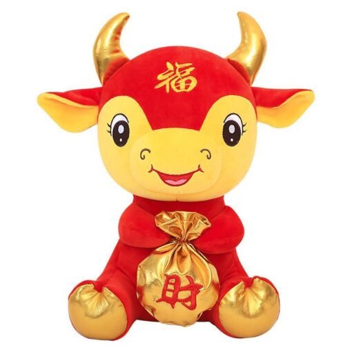 Cute Cow Doll Plush Toy Festive New Year Zodiac Mascot - Toys Ace