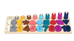 Number puzzle logarithmic board building blocks (Photo color) - Toys Ace