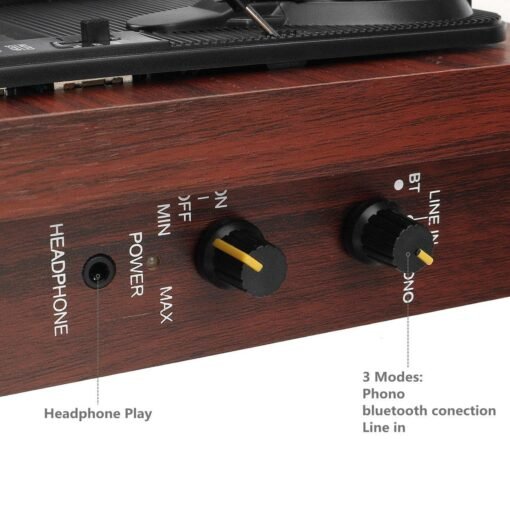 Dark Olive Green INSMA Turntable Record Player Audio bluetooth Speaker 3 Speeds Play 33/45/78RPM
