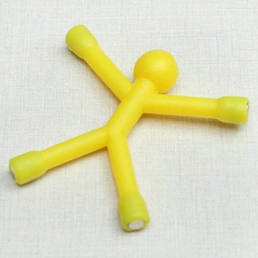 Light Goldenrod Mini Q-Man Magnet Novelty Curiously Awesome Gift Cute Rubber Man Magnetic Toys