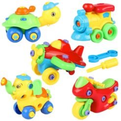 Children's handmade animal assembly Baby puzzle creative assembly diy screw nut disassembly building block toy car - Toys Ace