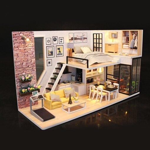 DIY Assembling Doll House with Music/Sound/Light Modern House Toy for Christmas Birthday Gift - Toys Ace