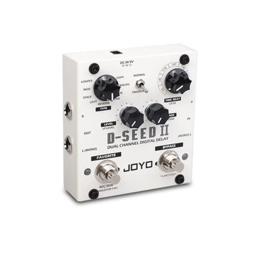 White Smoke JOYO D-SEED II Stereo PingPong Effect Guitar Pedal Delay Looper Function Tape Recording Simulation Copy Analog Reverse Effects