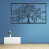 Cadet Blue 95*55CM Tree of Life Rectangle Metal Wall Decoration Home Living Room Art Modern