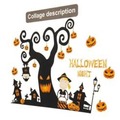 Antique White Halloween Festival Sticker Design Mural Home Wall Decal Decoration