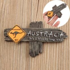 Sandy Brown Bloody Long Way Australia Kangaroo Resin Souvenir 3D Fridge Magnet