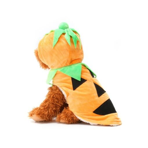 Sandy Brown Halloween Pumpkin Style Pet Puppy Dog Cat Clothes Hoodie Costumes Apparel Coat