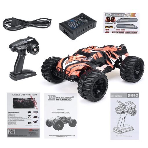 Light Pink JLB Racing 11101 CHEETAH RC Car 120A Upgrade 2.4G 1/10 Brushless Waterproof Truck Vehicle Models RTR With Battery