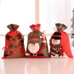 Firebrick Large Christmas Santa Claus Sack Snowman Children Christmas Gifts Candy Stocking Bag