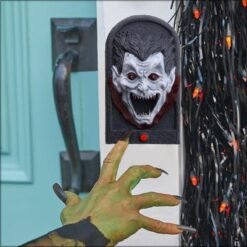 Dark Khaki Halloween Party Home Decoration Illuminated Terror Skeleton Vampire Doorbell Horrid Scare Scene Toy