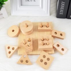 Tan Geometric shape educational toy (Wood color)