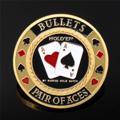 White Smoke Metal Poker Guard Card Protector Coin Chip Gold Color Plated With Round Plastic Case