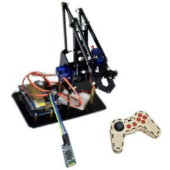 Black DIY STEAM  Smart RC Robot Arm Acrylic Educational Kit With Servos