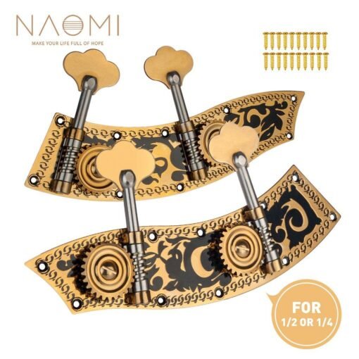 NAOMI Tuning Pegs Keys W/Carving Flower For Upright Double Bass Parts 1/2 Or 1/4 Contrabass Use