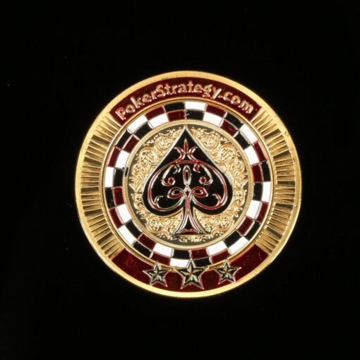 Tan Metal Poker Guard Card Gold Plated With Round Plastic Case Protector Coin Chip