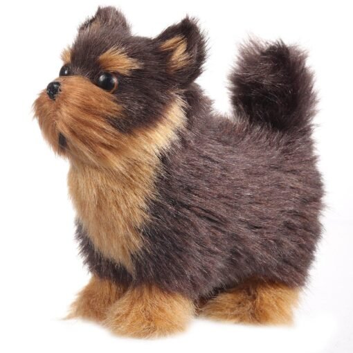 Yorkshires Terrier Realistic Simulation Plush Dog Lifelike Animal Dolls Toy for Home Decoration Collection Kids Gift - Toys Ace