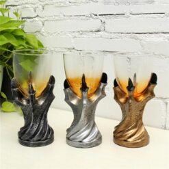 Goldenrod Halloween Dragon Glass Holder Wine Goblet Replica Gothic Decor Glass Cup