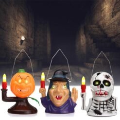 Dark Slate Gray Halloween Party Home Decoration Supplies Portable Luminous Ghost Lamp Toys For Kids Children Gift