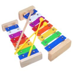 Lime Green 8 Notes Wooden Xylophone Education Musical Toy for Children